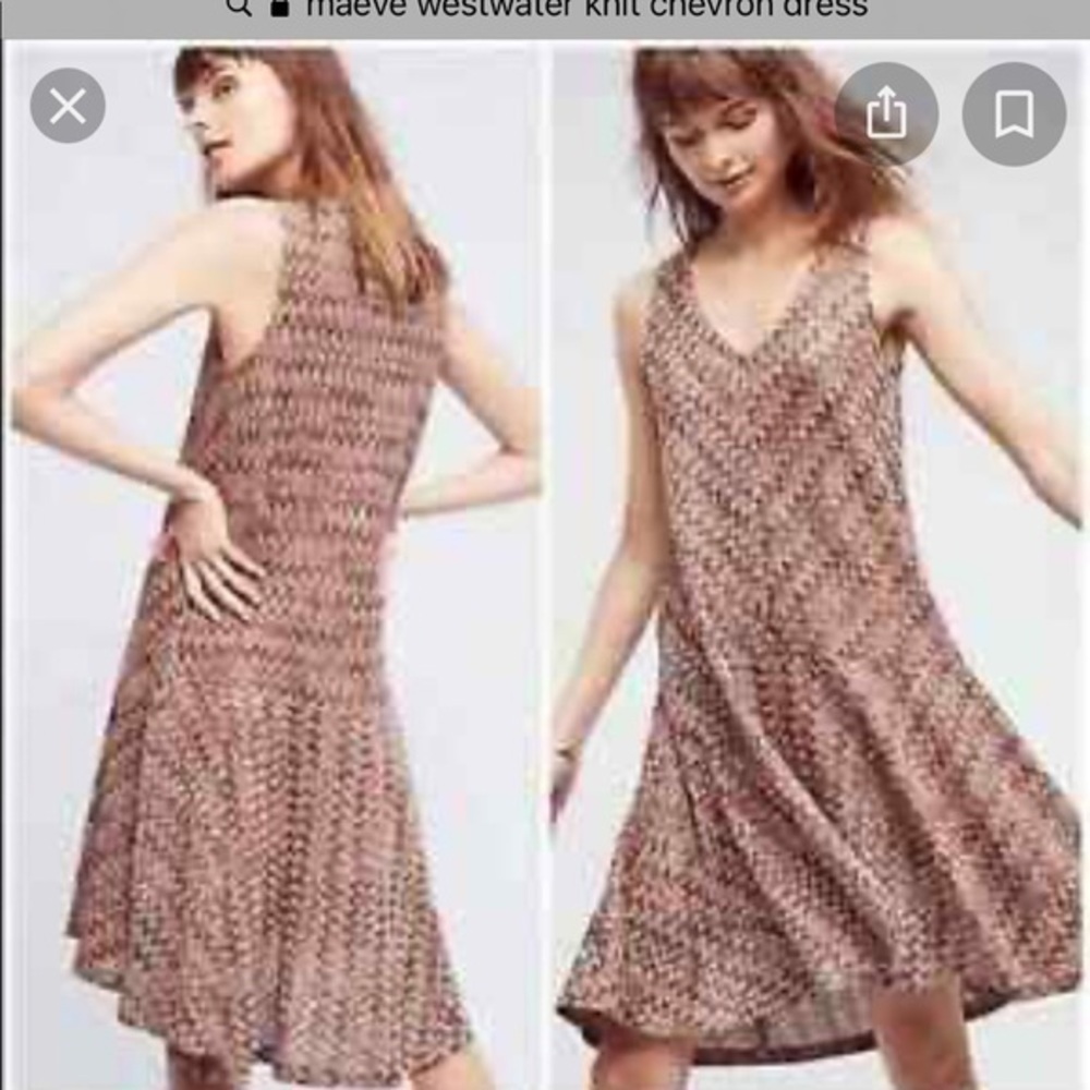 Maeve Knit Chevron Sleeveless Shift Dress